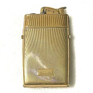 Classy 1950s ~ Evans Gold Tone Cigarette Case / Refillable Lighter Combo VTG MCM